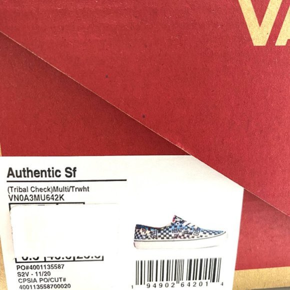 💖MEGA SALE💖Vans SF Tribal Check Multi Blue Canvas Sneakers Women's VN0A3MU642K - Picture 3 of 11